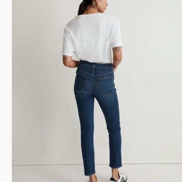 Madewell Stovepipe Jeans Size 26T Tall Medium Wash High Rise Stretch - Picture 2 of 16